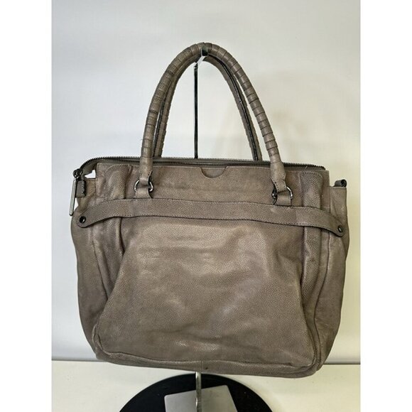 Elliott Lucca Gray Leather Handbag (missing Crossbody Strap) - Picture 2 of 8